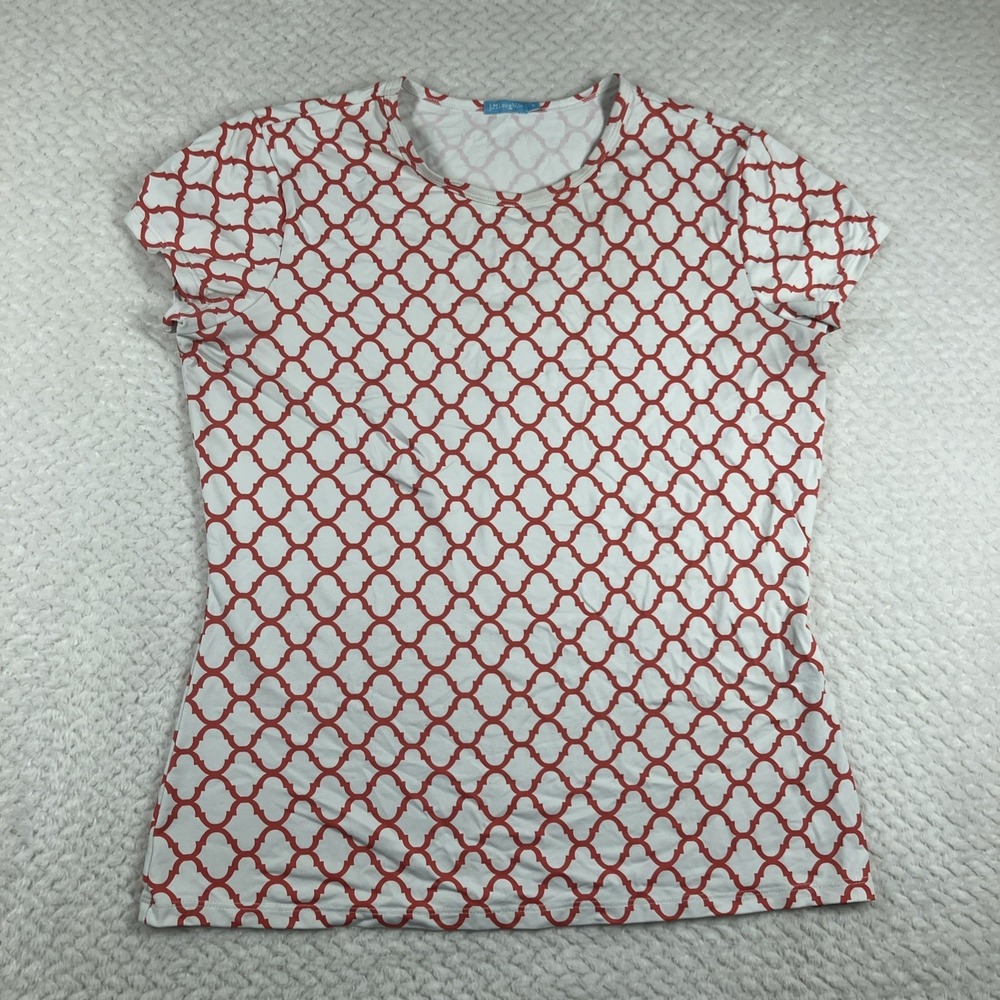 J. McLaughlin Mckenzie Rash Guard‎ Swim Top Long Sleeve Gingham Blue/White Sz: M